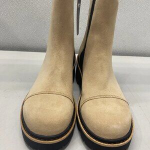 NEW SOREL Women’s Joan Now Chelsea Boots Canoe/Black Size 10 Waterproof Leather